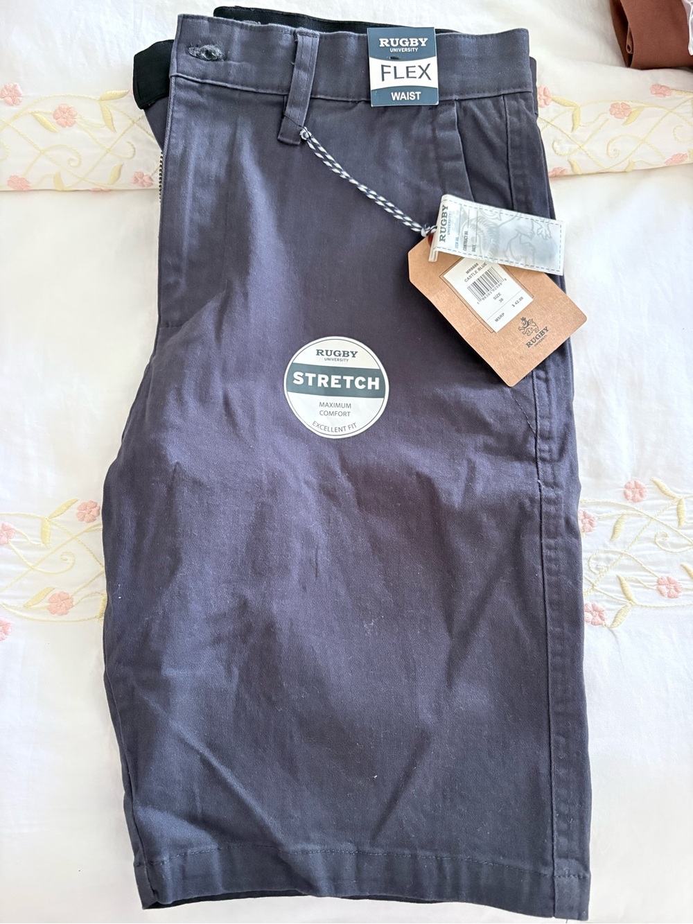 Rugby Navy Stretch Chinos with Flex Waist